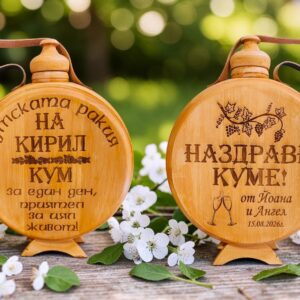 Дървена бъклица за кум