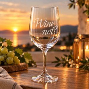 Гравирана чаша за вино "Wine not?"